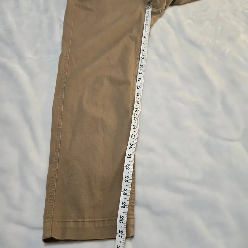 J.Crew Factory High-Rise Girlfriend Chino Size 10 Tan Khaki Cotton Stretch